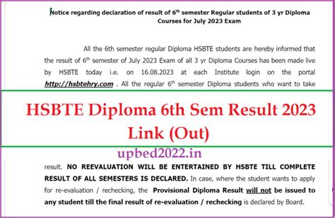 hsbte result 2023|HSBTE 6th Semester Result 2023: HSBTE announces 6th .